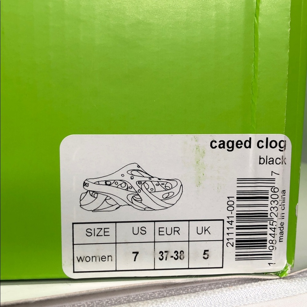 Crocs Caged 211141-001 Women’s Black Slip On Clogs- Size 7 - Picture 2 of 7